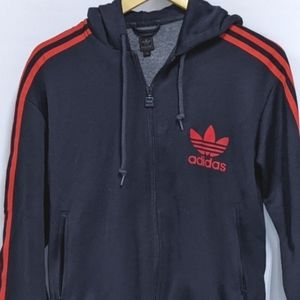 Vintage Adidas Hooded Warm-up Sweater, Adidas Hoodie, Men's Medium